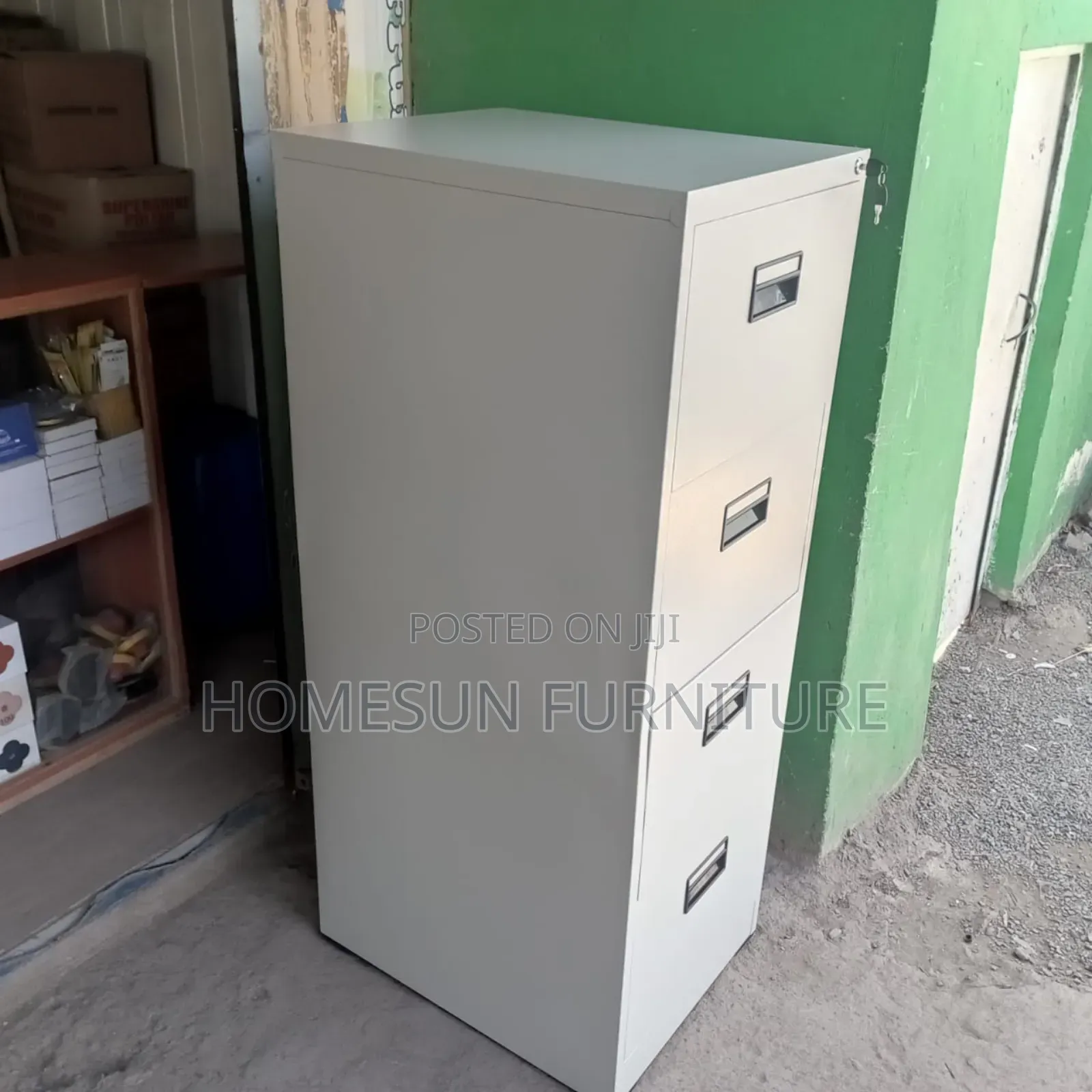 White 4 Drawers File Cabinet