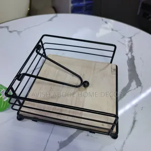 Bamboo Based Metallic Serviette Holder. Available in Gold and Black.