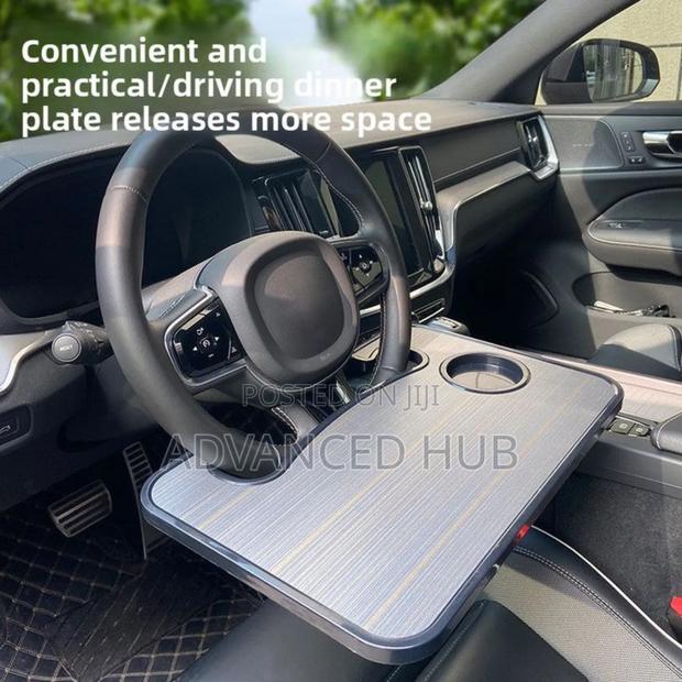 Wooden Steering Wheel Table Tray
