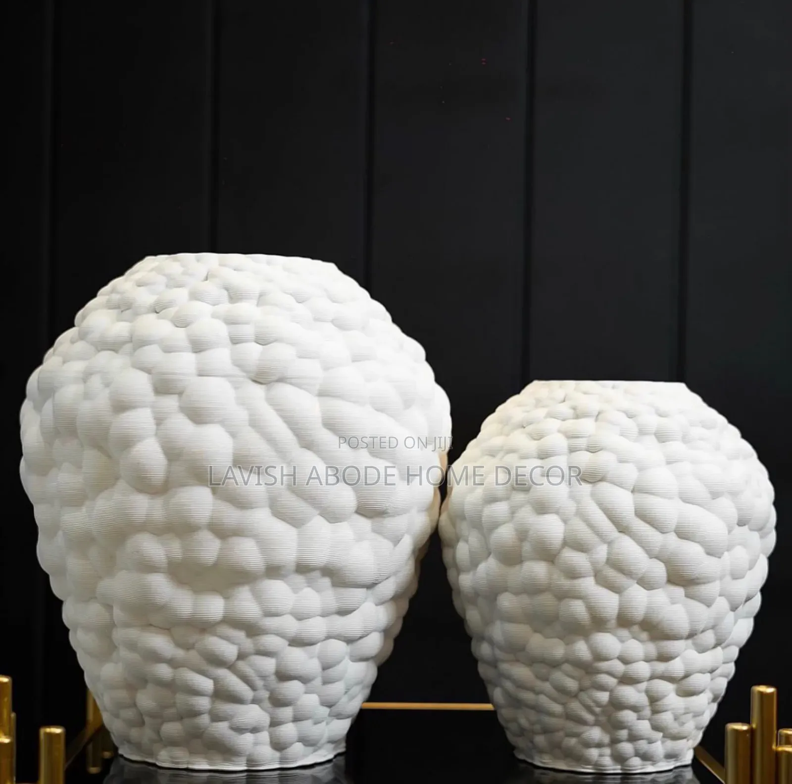 White Sculptural Ceramic Flower Vase