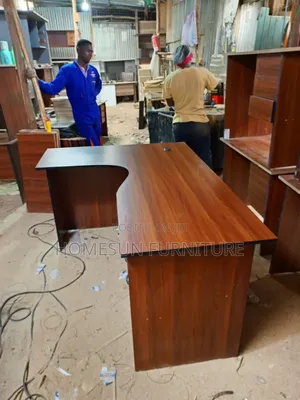Dark Walnut L Shaped Office Desk