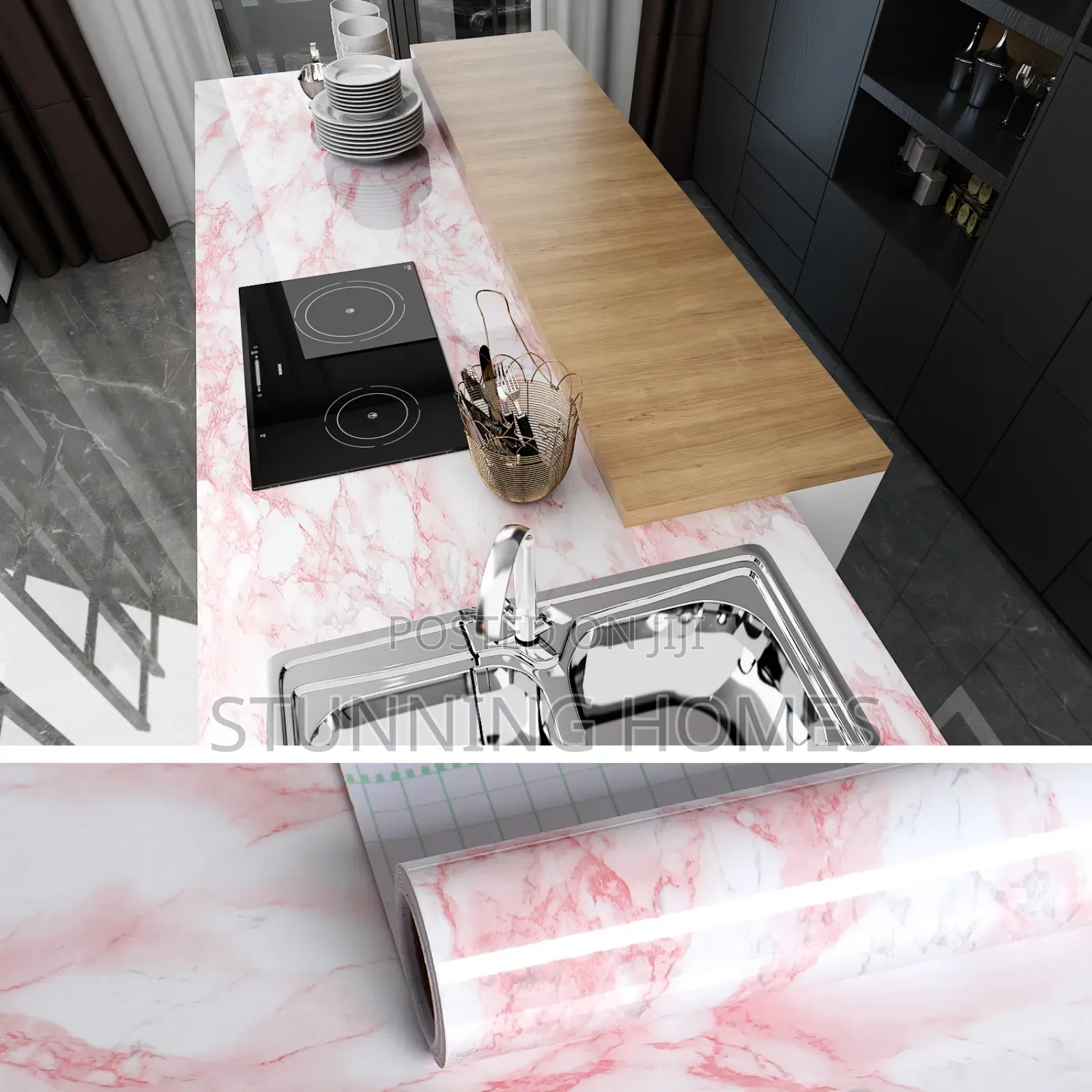 Pink Marble Contact Paper