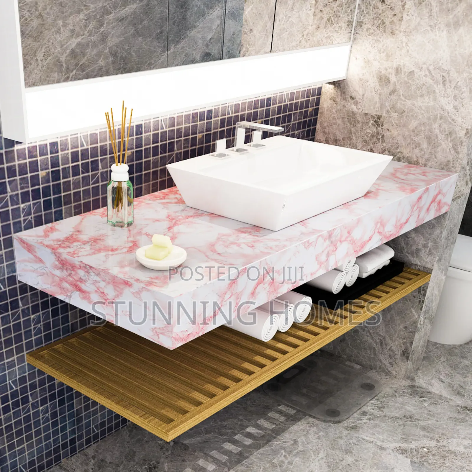Pink Marble Contact Paper