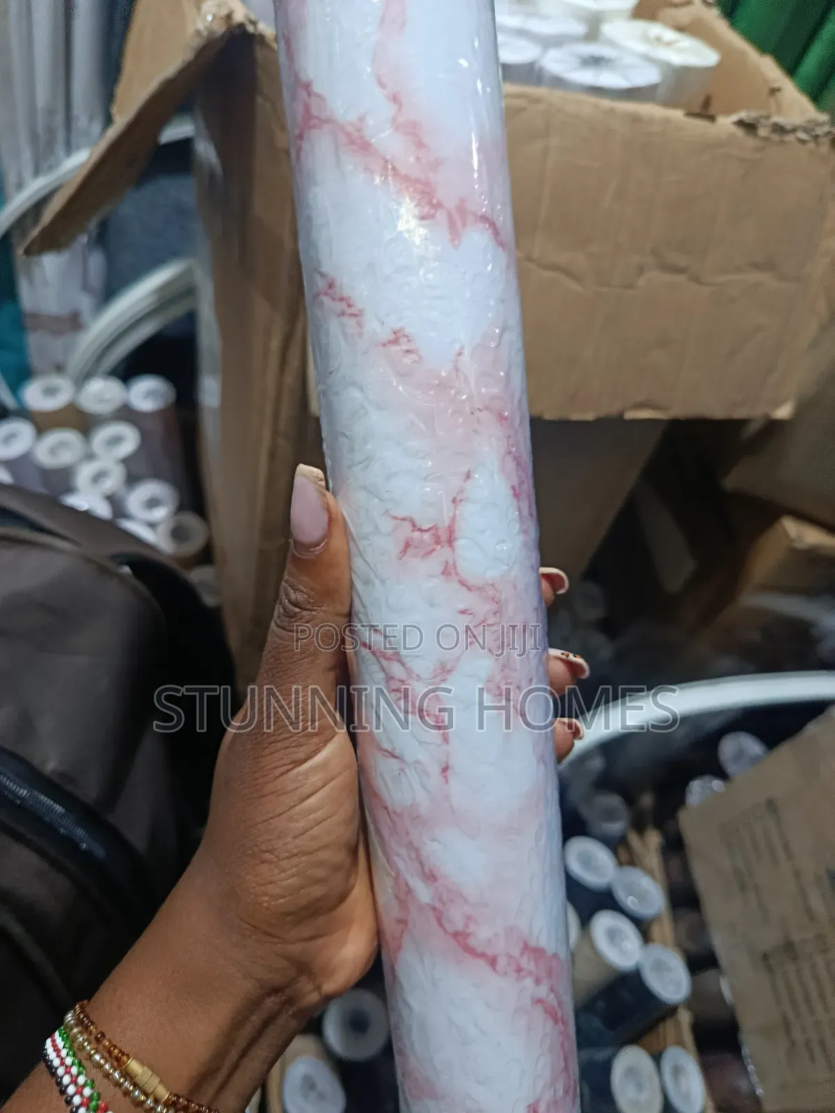 Pink Marble Contact Paper