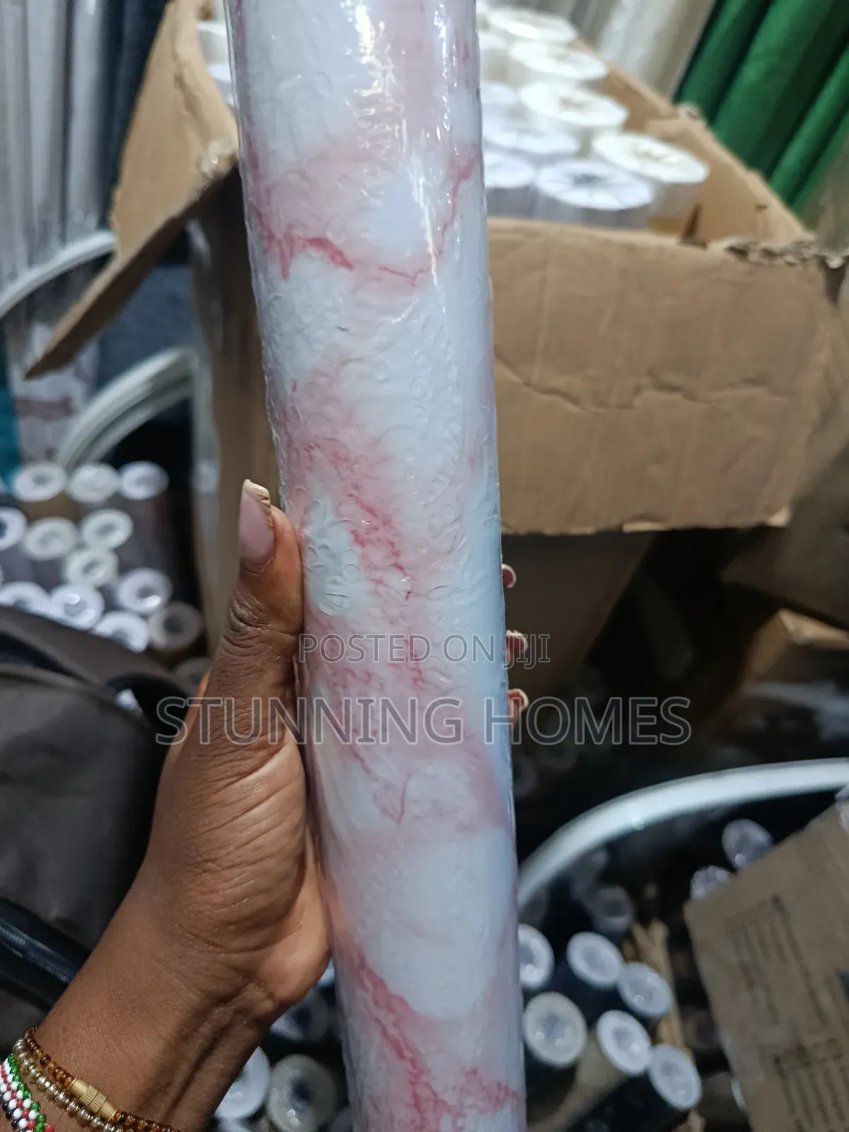 Pink Marble Contact Paper