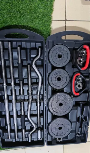 58kg Adjustable Dumbbell and Barbell Set With Case**