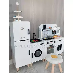 3-in-1 Wooden Play Kitchen – Fun Learning Pretend Cooking