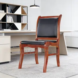 Office Chair : Mahogany Legs Executive Visitors Office Chair