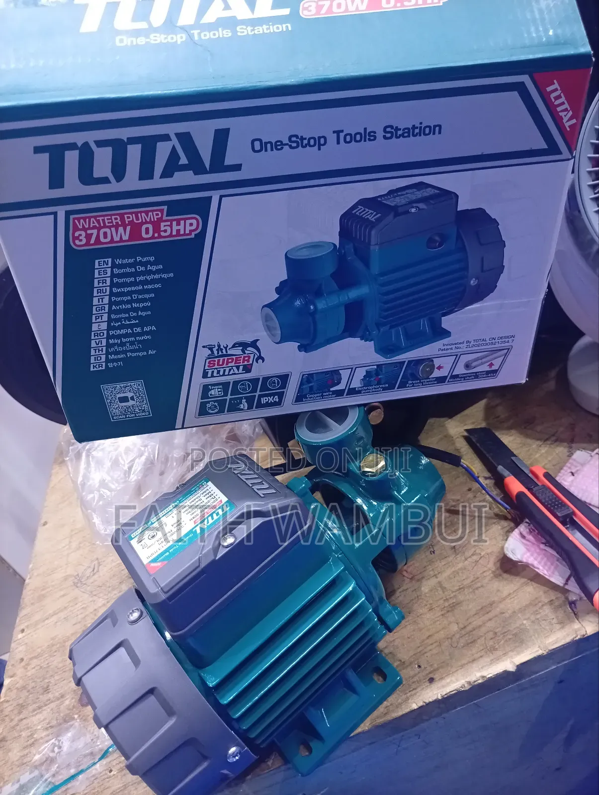 370 Watts Total Water Pump Machine/0.5hp Total Water Pump Machine