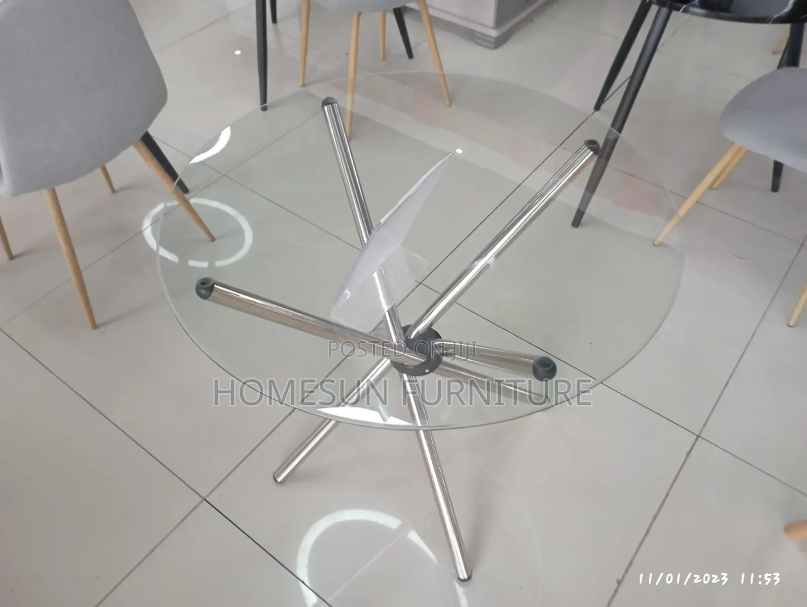 Silver Stands Round Table