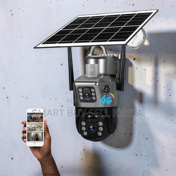Wide-Angle View 12mp 4g PTZ Rotating Dual Lens Solar Security Camera