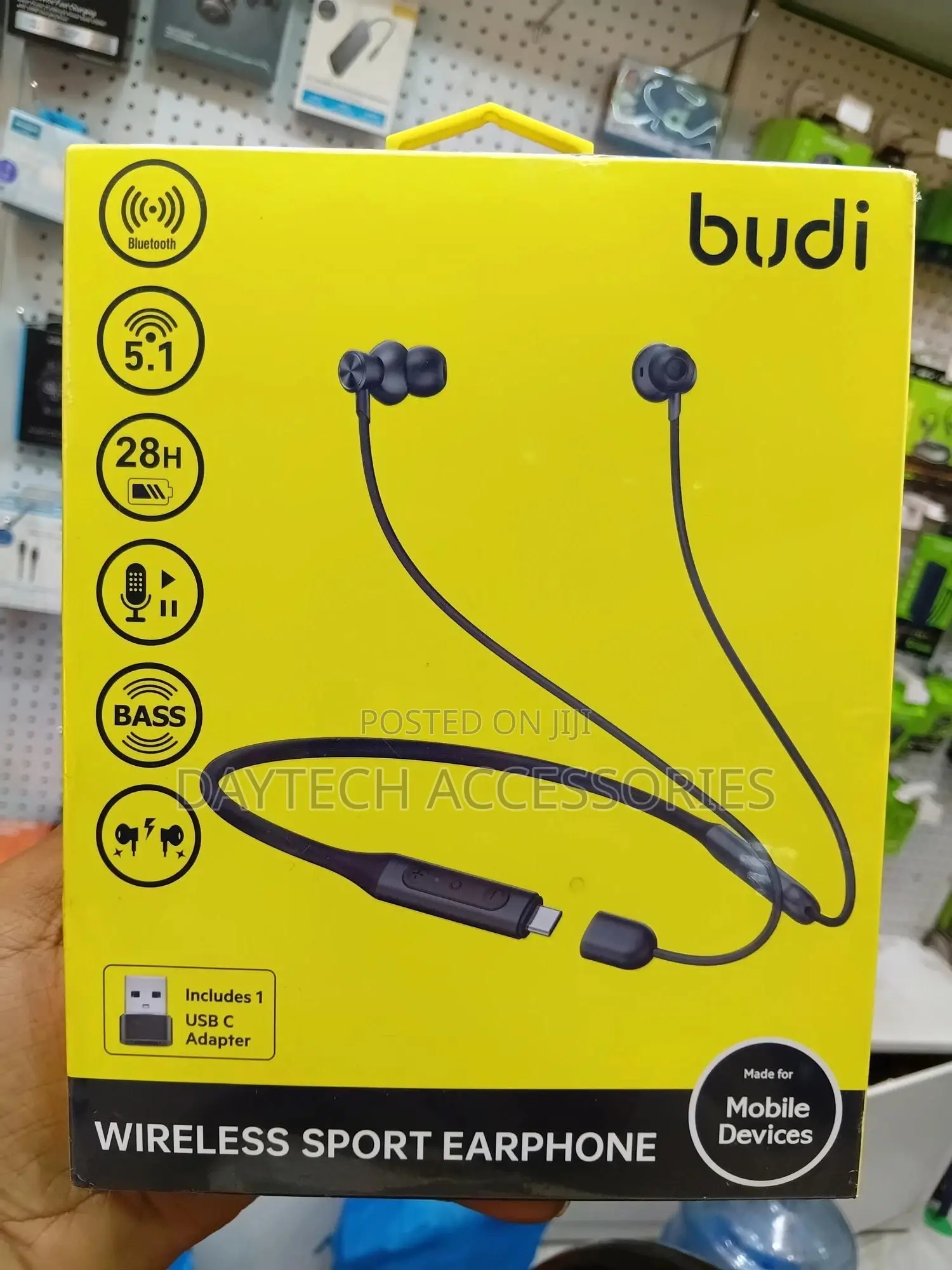Budi Neckband Earphone Wireless Bluetooth Headset