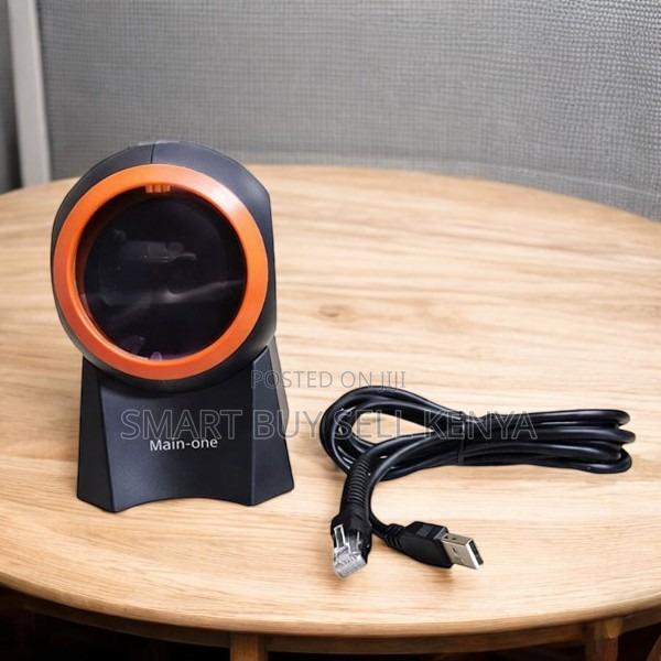 Simple Setup 1d/2d Desktop Round Table Mount Barcode Scanner Reader - main view