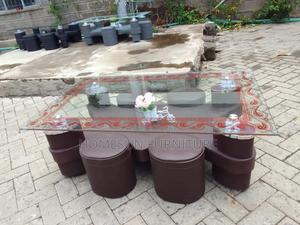 Puff Brown Glass Coffee Table