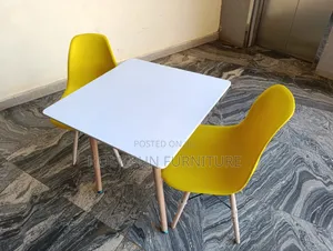 White Yellow Dining Set