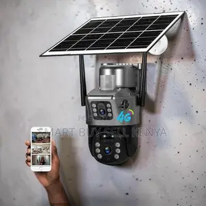 Rugged Design 12mp 4g PTZ Rotating Dual Lens Solar Security Camera