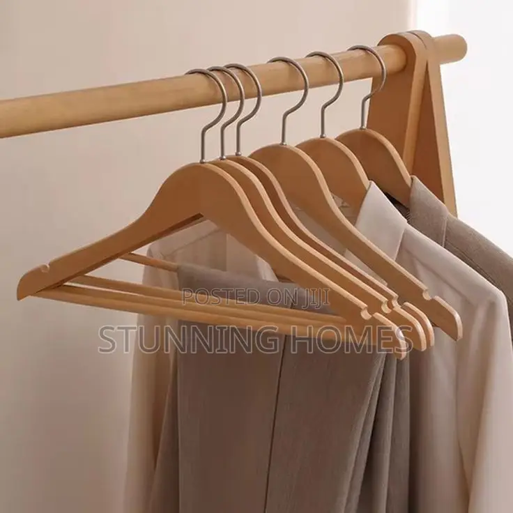 10 Wooden Anti Slip Hangers