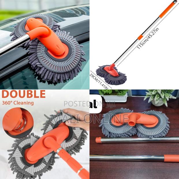 Double Head Car Wash Brush Mop Long Handle Retractable Chenille - main view