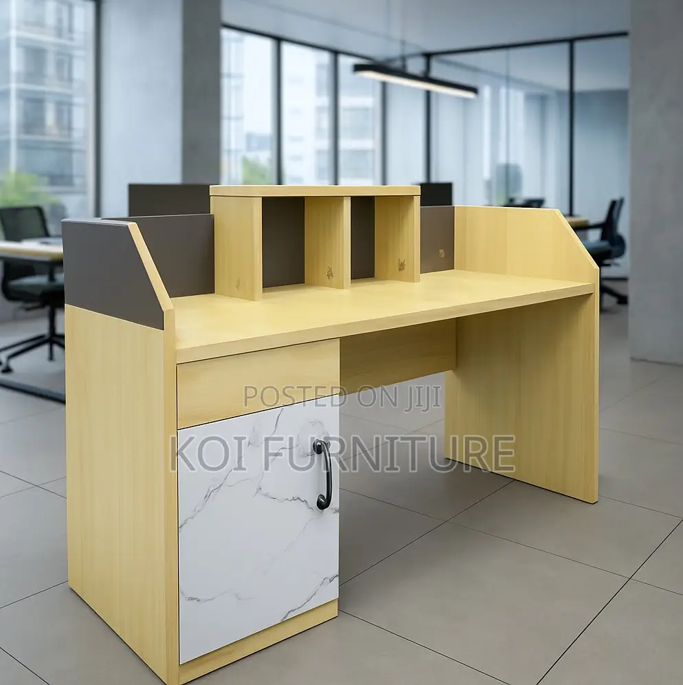 Office Desk : 1.8m Modern Wooden Office Reception Desk