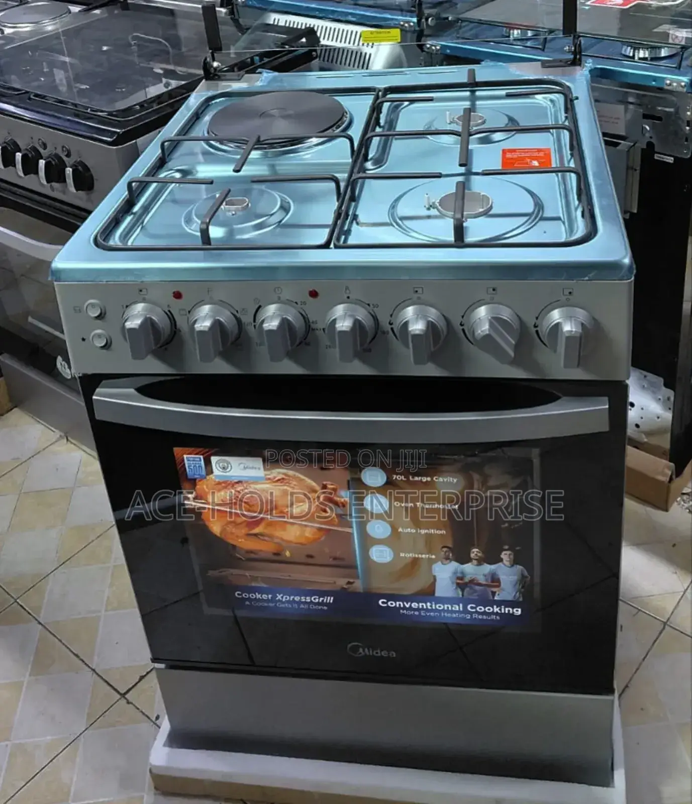 60*60 - Midea Standing Gas Cooker With Electric Oven - 3 +1 (Silver)