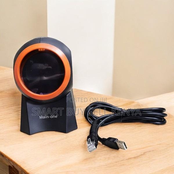 High Precision 1d/2d Desktop Round Table Mount Barcode Scanner Reader - main view