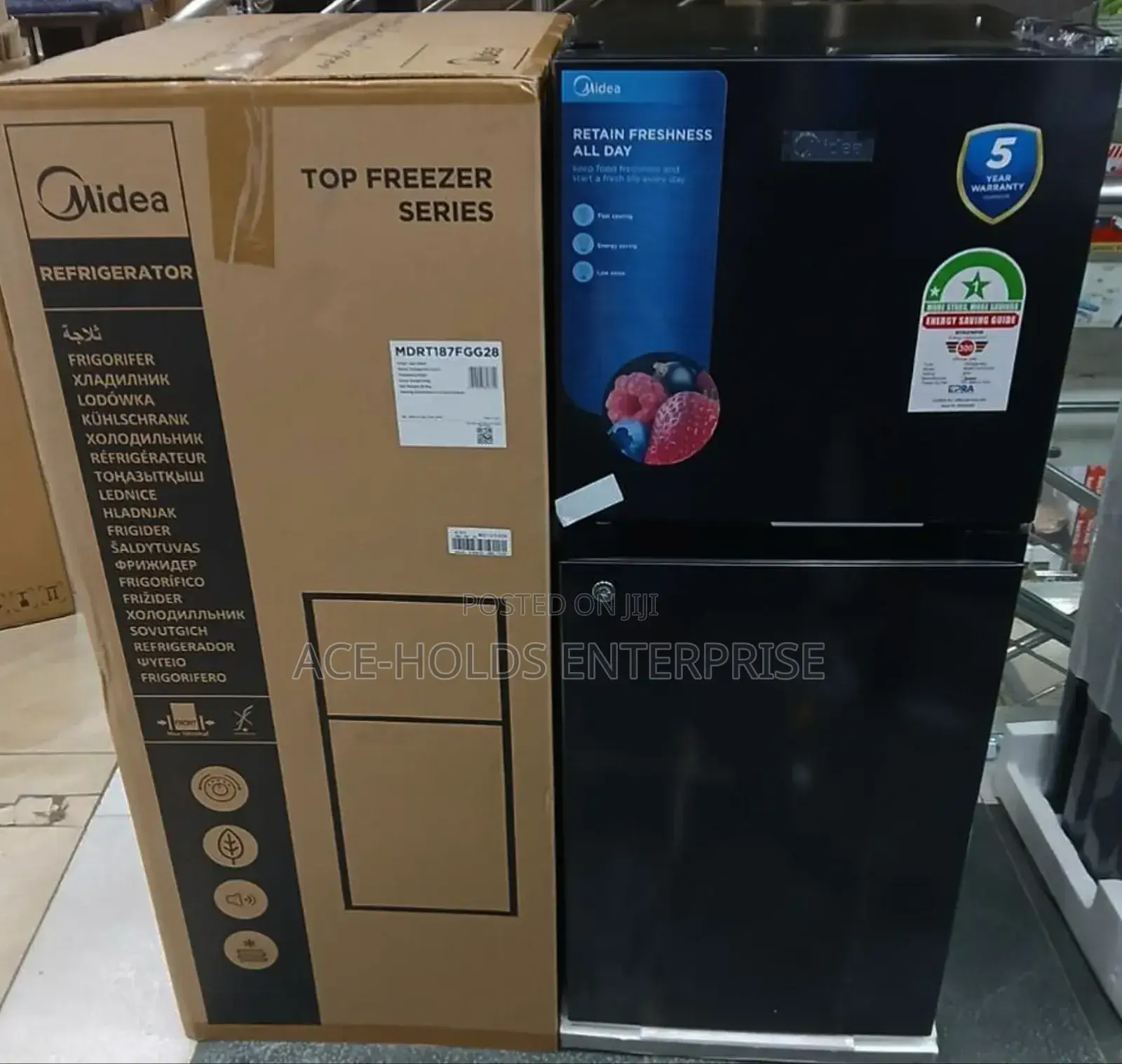 Midea - 127 Litres Double Door Fridge (Mdrt187fgg28)