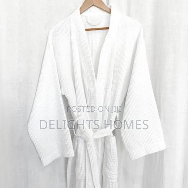 Waffle Design Cotton Bathrobes - thumbnail 3