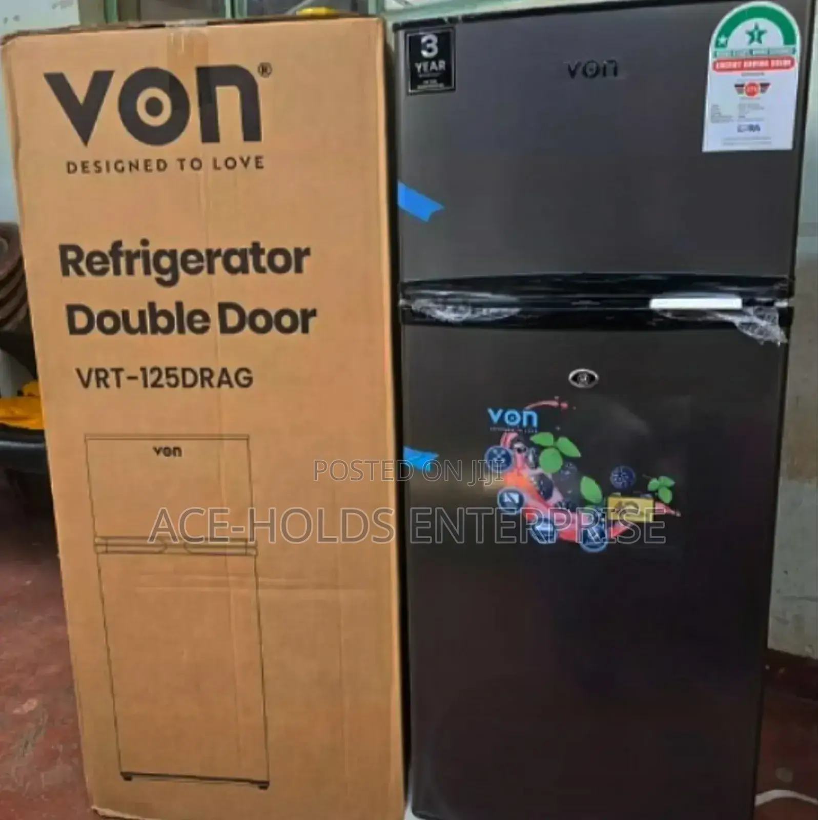 Von 125 Litres - Double Door Fridge Direct Cool – VRT-125drag