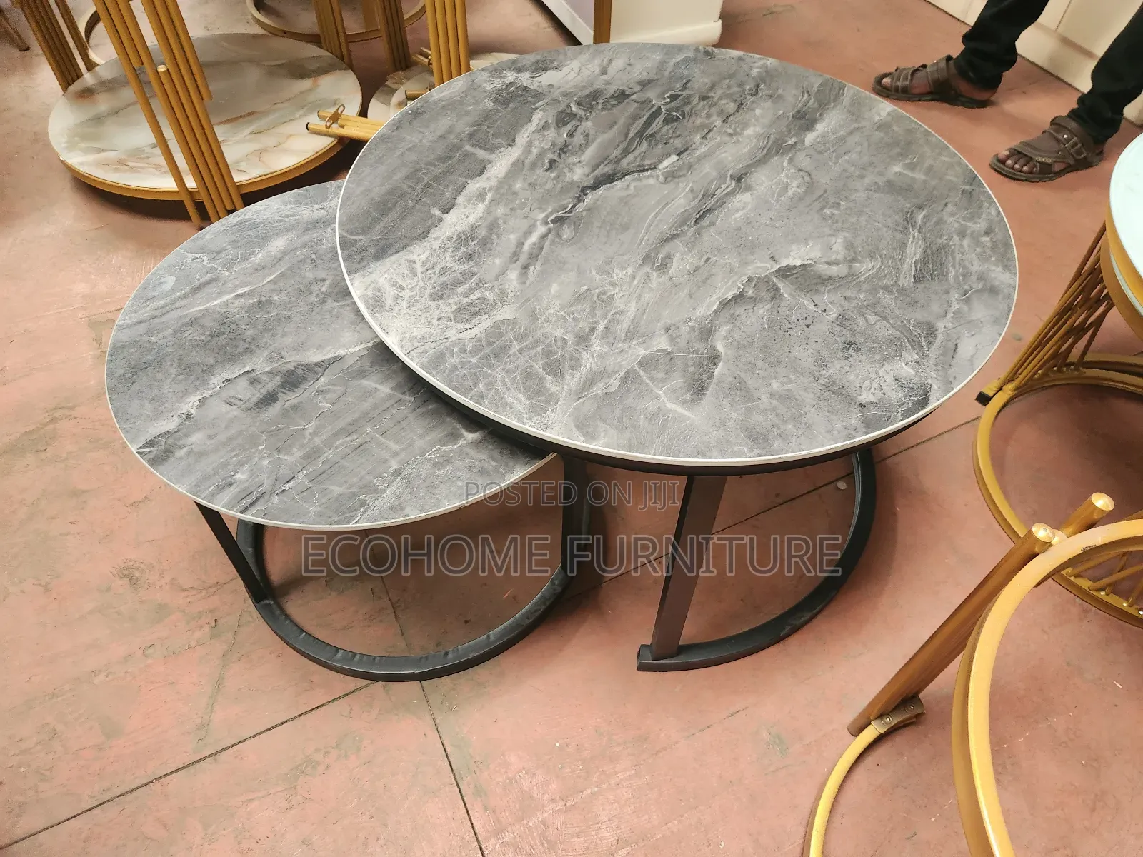 Marble Coffee Table With Black Frame