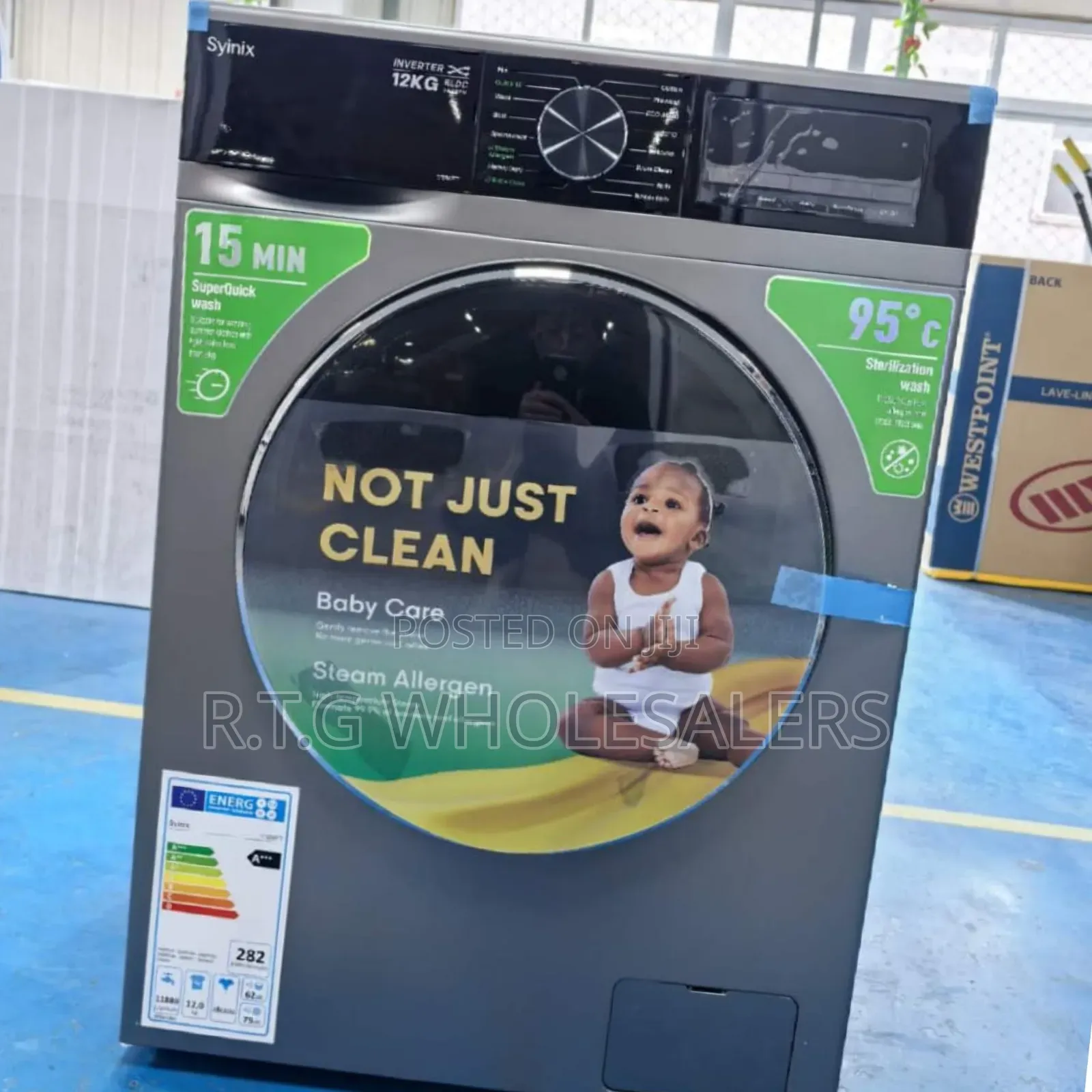 Syinix 8kg Front Load Washing Machine Wash Spin