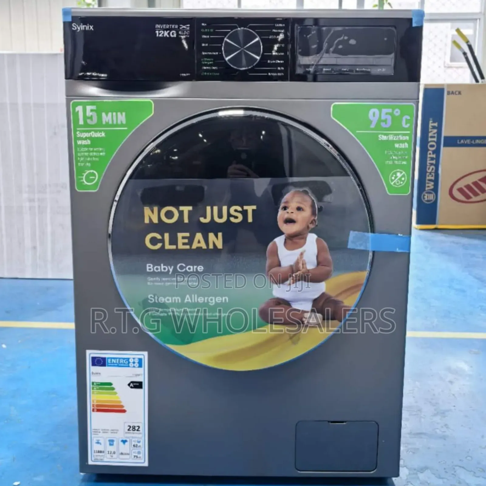 Syinix 12kg Front Load Washing Machine Wash Spin