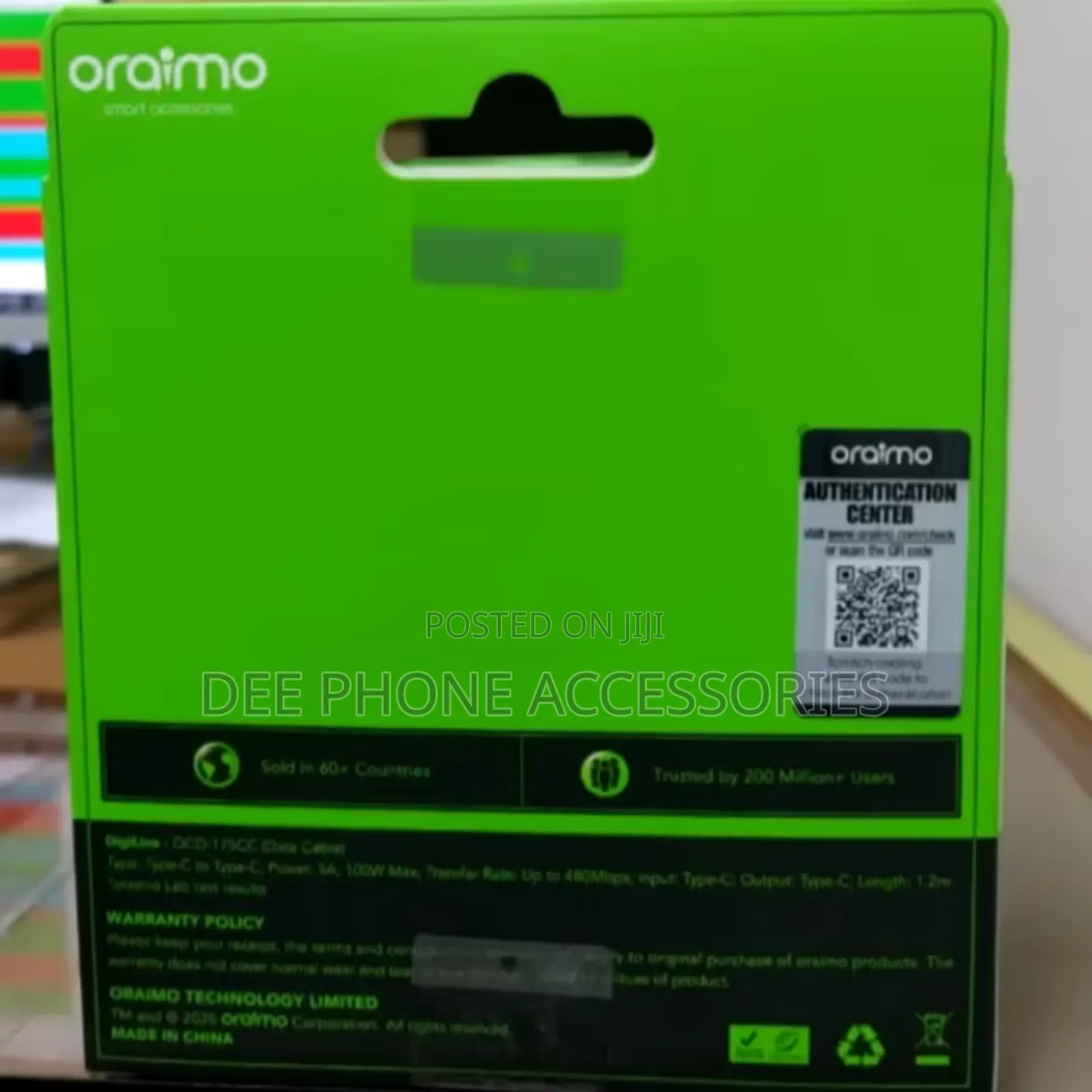 Oraimo Type C to Type C Super Fast and Data Cable