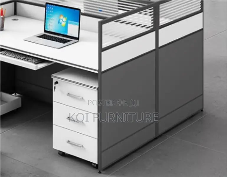 Office Desk : 2‐Way Modern Modular Office Workstation