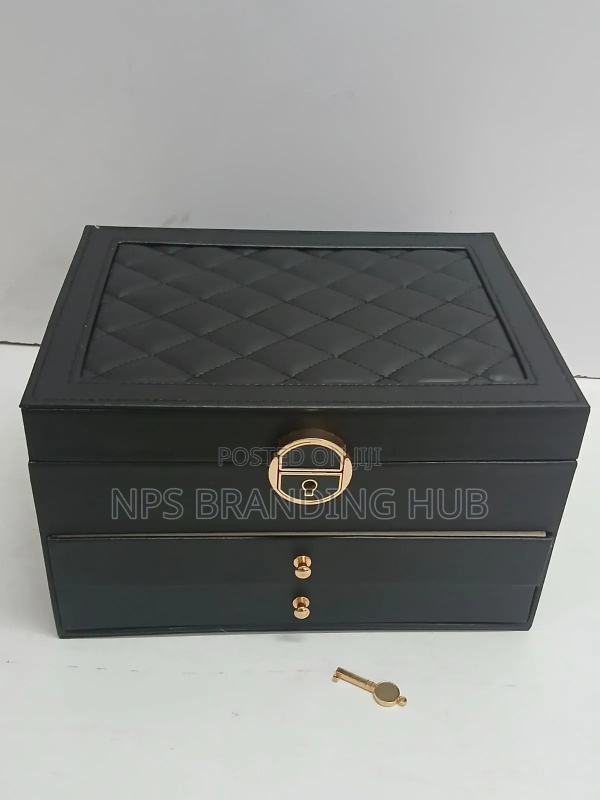 3 Layered Jewelry Storage Box Leather Material Ao
