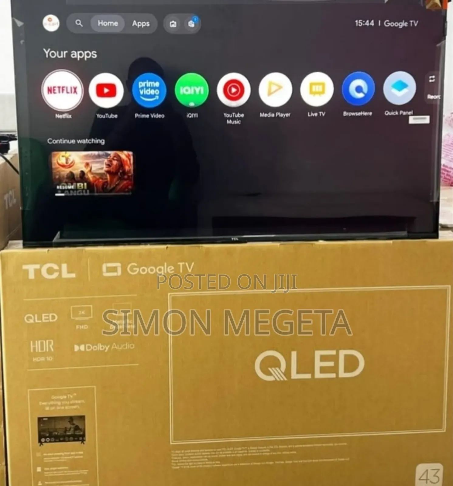 Slim Flame TCL 43 Inch Qled Google Tv /HDR/ Dolby Audio