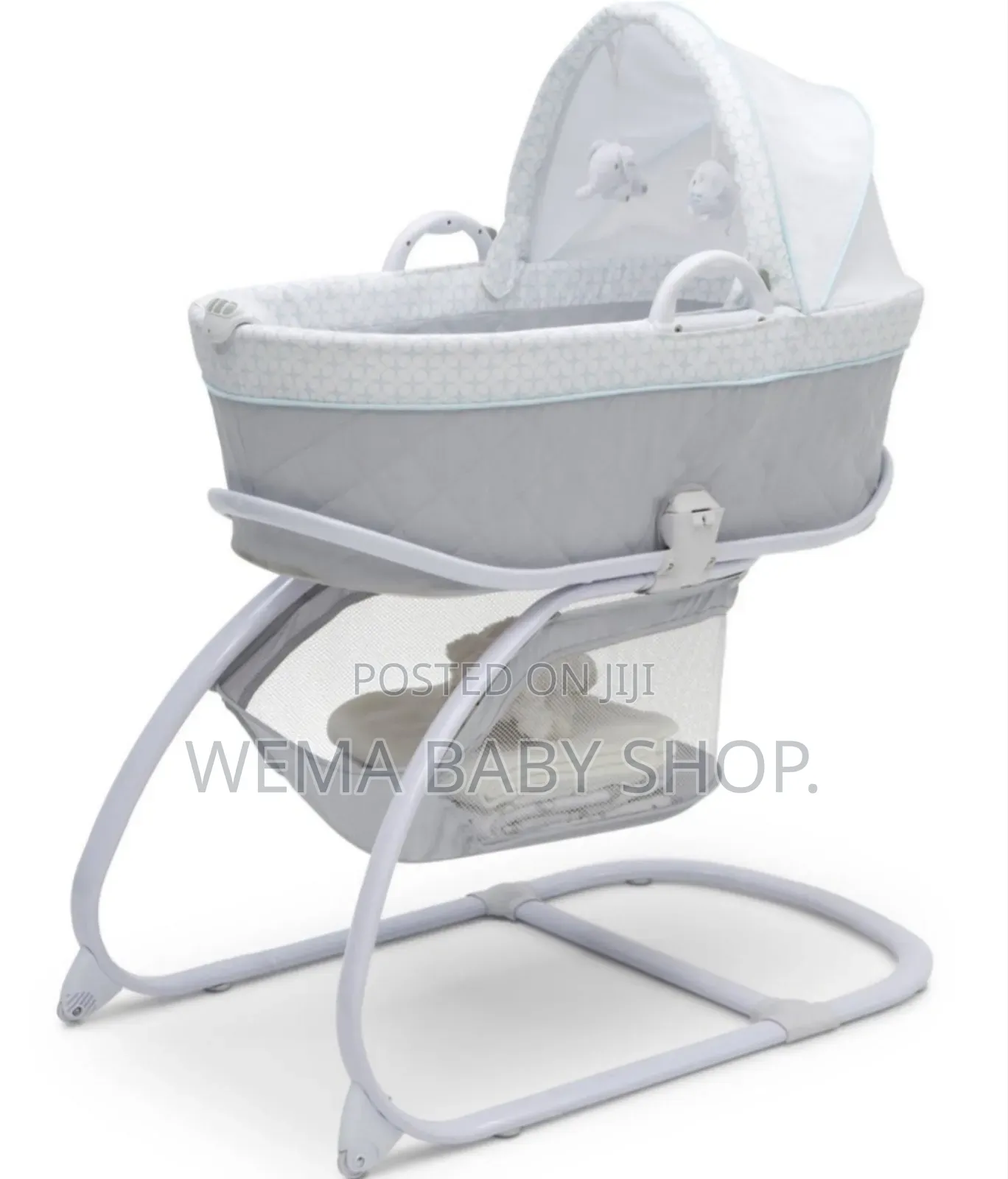 Breathable Deluxe Moses Bassinet With Music,Vibration,Light and Wheels