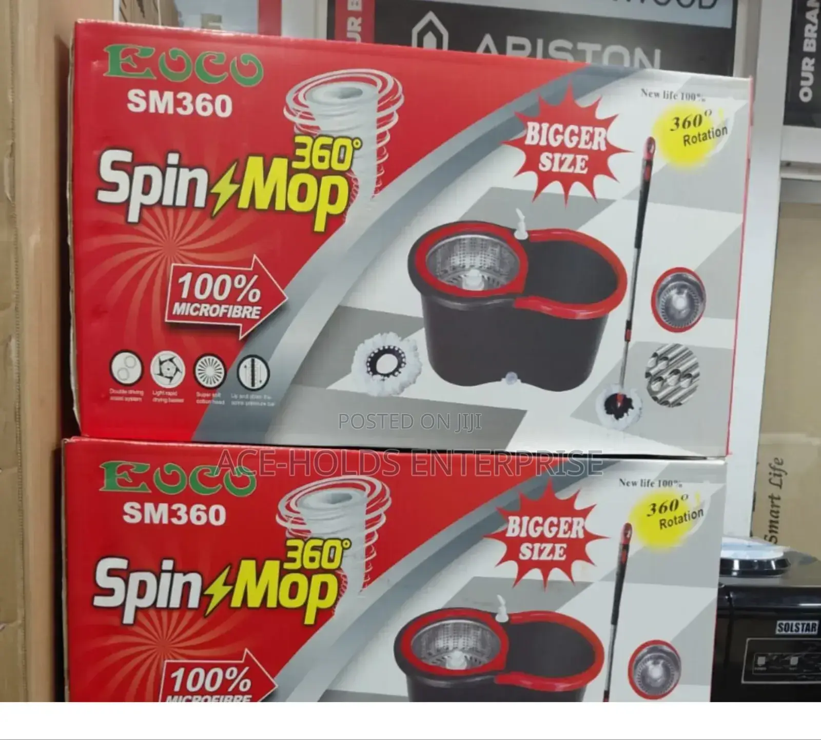 100% Microfiber Spin Mop - Eoco Metallic Mopper - 360°
