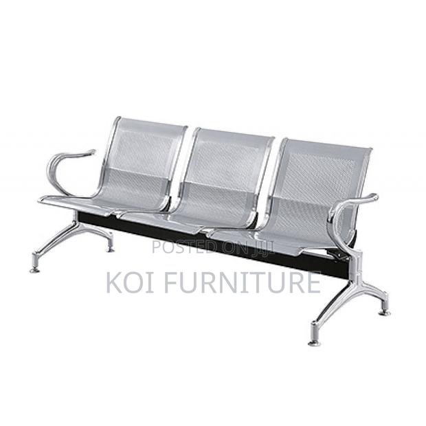 Office Bench : Linked Office Chair – Blue /Gray 3 Seater - thumbnail 2