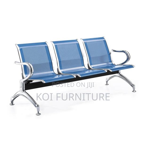 Office Bench : Linked Office Chair – Blue /Gray 3 Seater - thumbnail 4