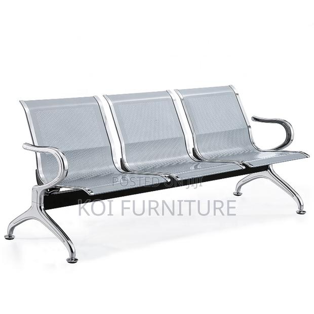 Office Bench : Linked Office Chair – Blue /Gray 3 Seater - thumbnail 5