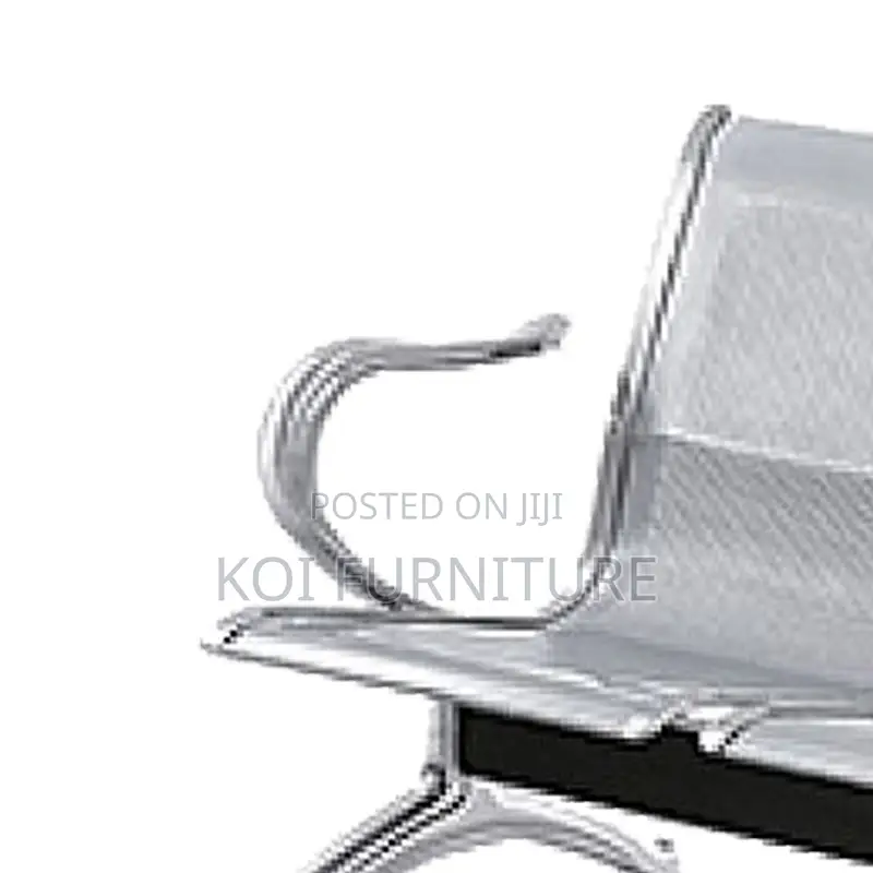 Office Bench : Linked Office Chair – Blue /Gray 3 Seater