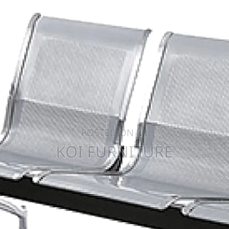 Office Bench : Linked Office Chair – Blue /Gray 3 Seater