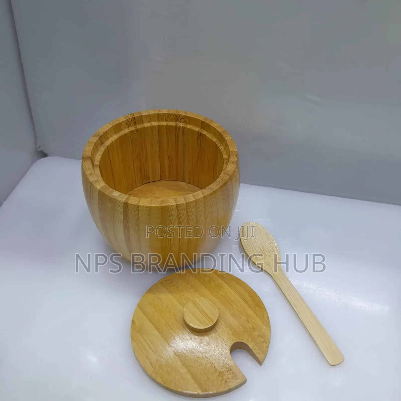 320ml Bamboo Sugar Dish With Bamboo Teaspoon Ao