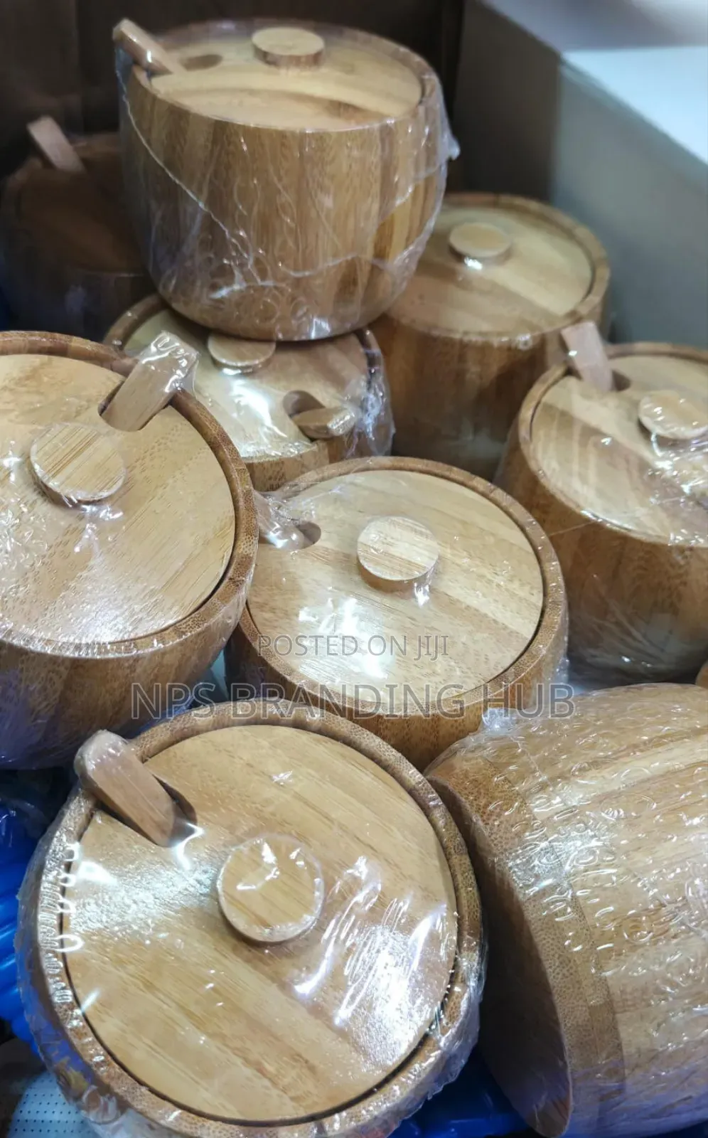 320ml Bamboo Sugar Dish With Bamboo Teaspoon Ao