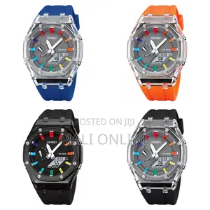 Skmei 2100 Watch Men Digital Watch Alarm Led Backlight Silicone Strap