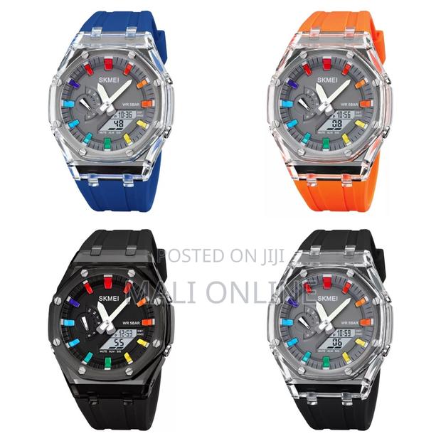 Skmei 2100 Watch Men Digital Watch Alarm Led Backlight Silicone Strap - main view