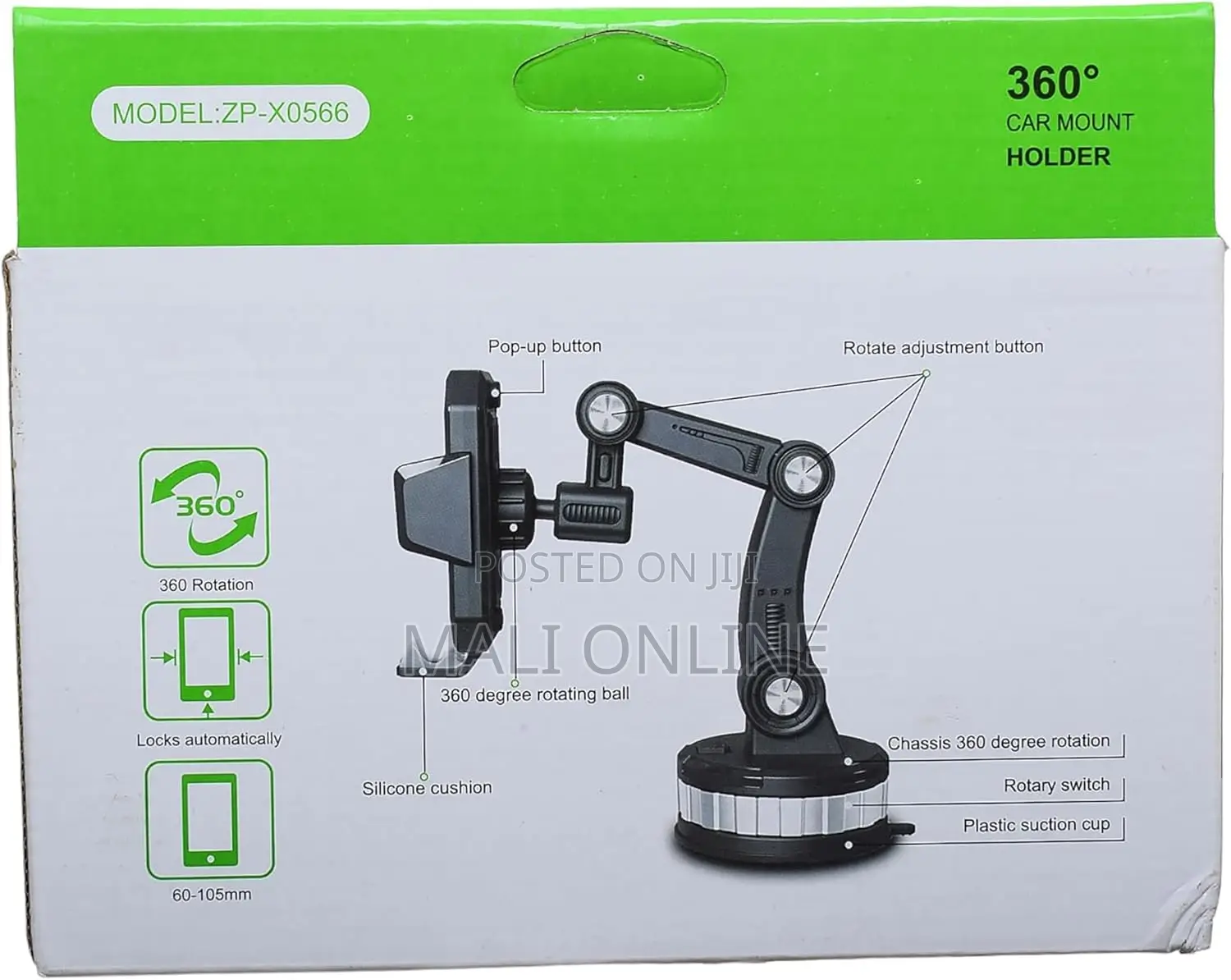 Universal Car Phone Holder Suction Cup Mount 360 Degree Adjustable