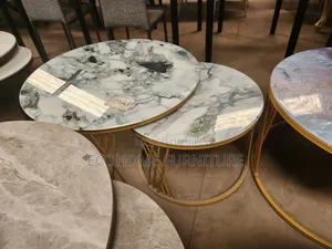 2 in 1 Marble Coffee Table Round