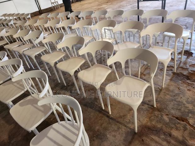 Stackable White Strong Plastic Chair