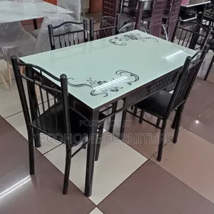 4 Seater Dining Table Glass on Top